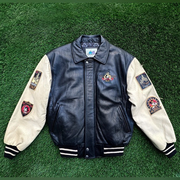 Disneyland Mickey Mouse 50th Anniversary Varsity Leather Jacket (SOLD) - Picture 1 of 8